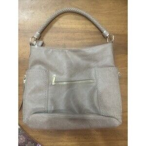 Vegan Leather Taupe Bucket Style Purse Rope Handle Mystique